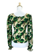画像3: ブラウス、フラワー、グリーン (3)