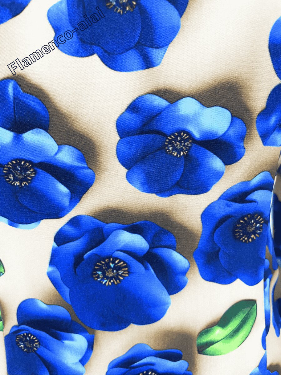 画像5: ブラウス、フラワー、ブルー (5)