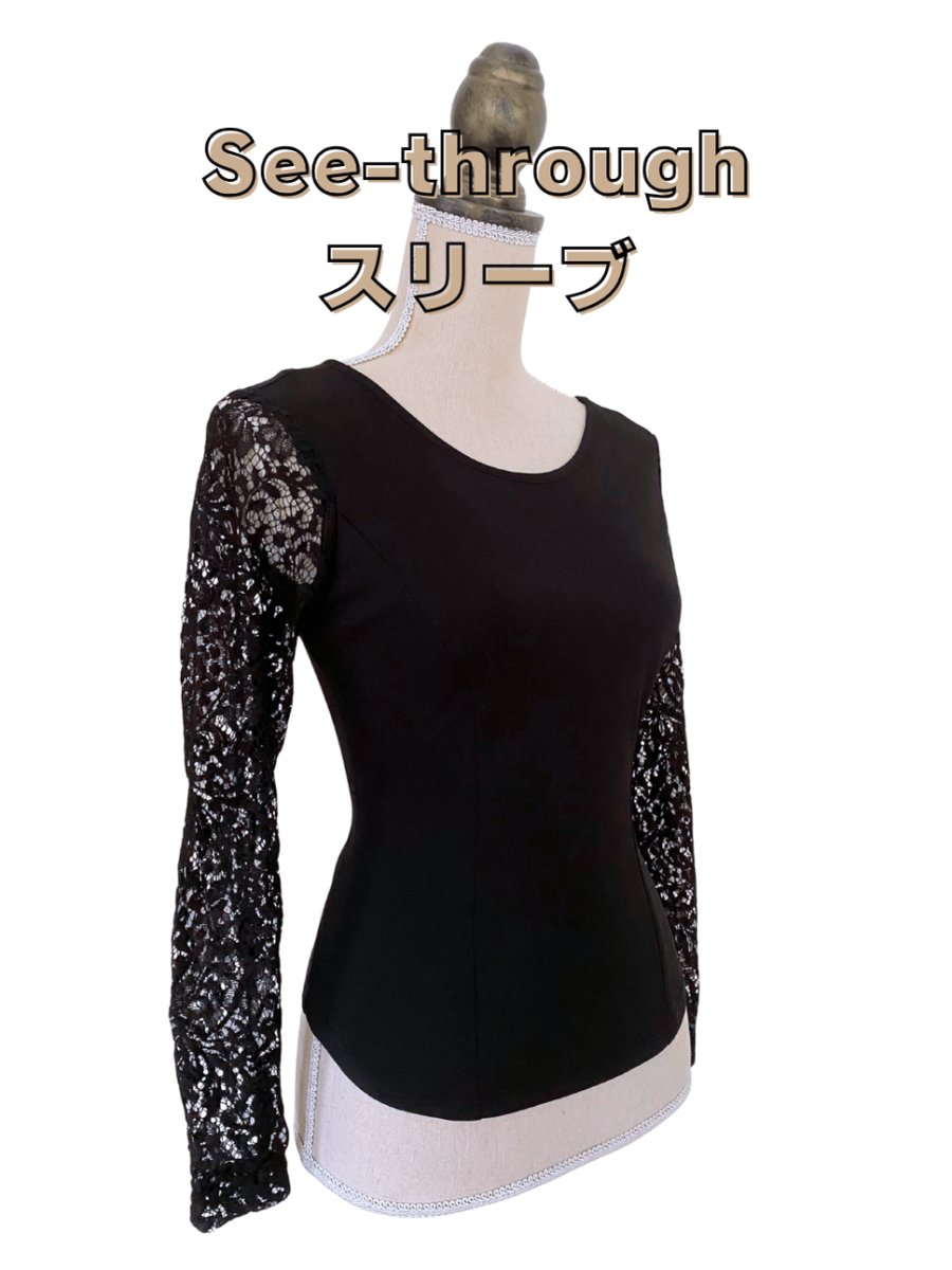 画像2: 《即納品》ニット素材・かぶりブラウス_袖口ノーフリル、Mサイズ (2)