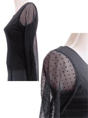 画像3: ニット素材・かぶりブラウス_袖口ノーフリル (3)