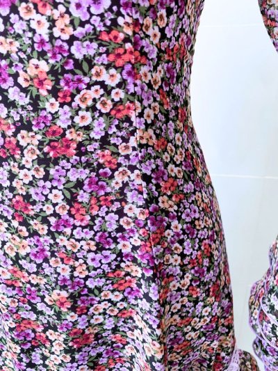 画像1: フラメンコドレス、プラム、Mサイズ