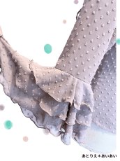 画像4: 《即納品》ブラウス、立体水玉、グレー (4)