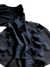 画像4: ニットのかぶりブラウス、袖はシースルー生地、ブラック (4)