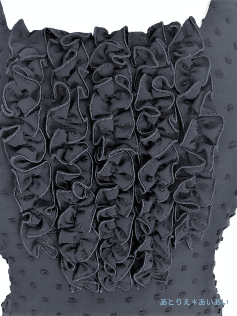 画像3: 在庫一掃SALE_ブラック、スクエア襟がかわいいBlouse (3)