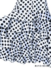 画像2: SALE‗ハイウエストファルダ、3段フリル、サテン水玉、W72cm 丈：98cm (2)