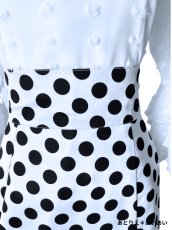 画像3: SALE‗ハイウエストファルダ、3段フリル、サテン水玉、W72cm 丈：98cm (3)