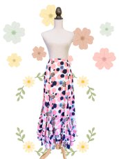 画像1: フリル4段、ジョーゼット生地、ピンクDOT🌸ホワイトベースカラー (1)