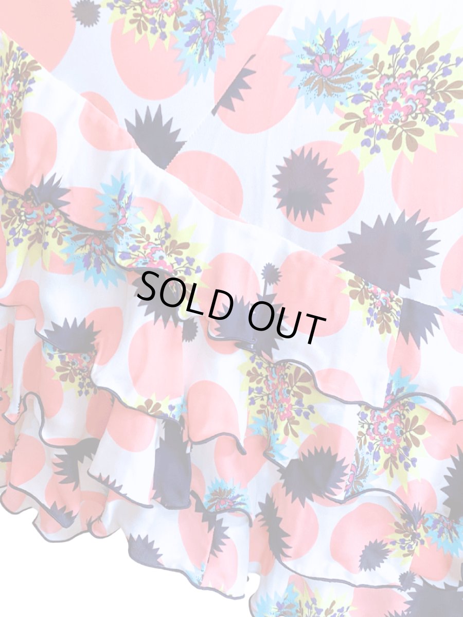 画像3: フリル4段、ジョーゼット生地、ピンクDOT🌸ホワイトベースカラー (3)