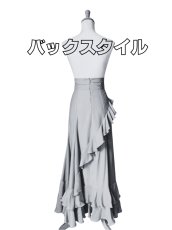 画像2: ハイウエストファルダ、斜めフリル２本、裾フリル2段、ベビーピンク、W68・丈94 (2)