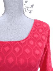 画像3: 定番ブラウス、織模様生地、ピンクがかったオレンジ (3)