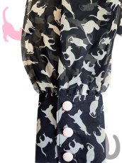 画像5: ●即納品●ブラウス、ねこ柄、Mサイズ (5)