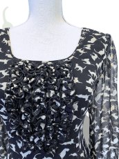 画像3: ●即納品●ブラウス、ねこ柄、Mサイズ (3)