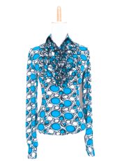 画像3: 在庫SALE《即納品》マニッシュブラウス、ターコイズブルー (3)