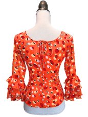 画像2: フリル3段、オレンジDOT、Mサイズ (2)
