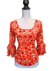 画像1: フリル3段、オレンジDOT、Mサイズ (1)