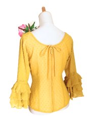 画像4: 人気カラー🌸ブラウス、立体水玉、マスタード (4)