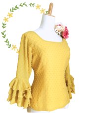 画像2: 人気カラー🌸ブラウス、立体水玉、マスタード (2)