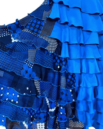 画像1: 《即納品》アシンメトリー・ハイウエストファルダ、ブルー