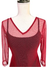 画像3: チュニック、チュールレース、レッド (3)