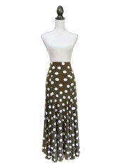 画像2: 〈即納品〉美☆ストレッチ・ファルダ、カーキ色DOT (2)