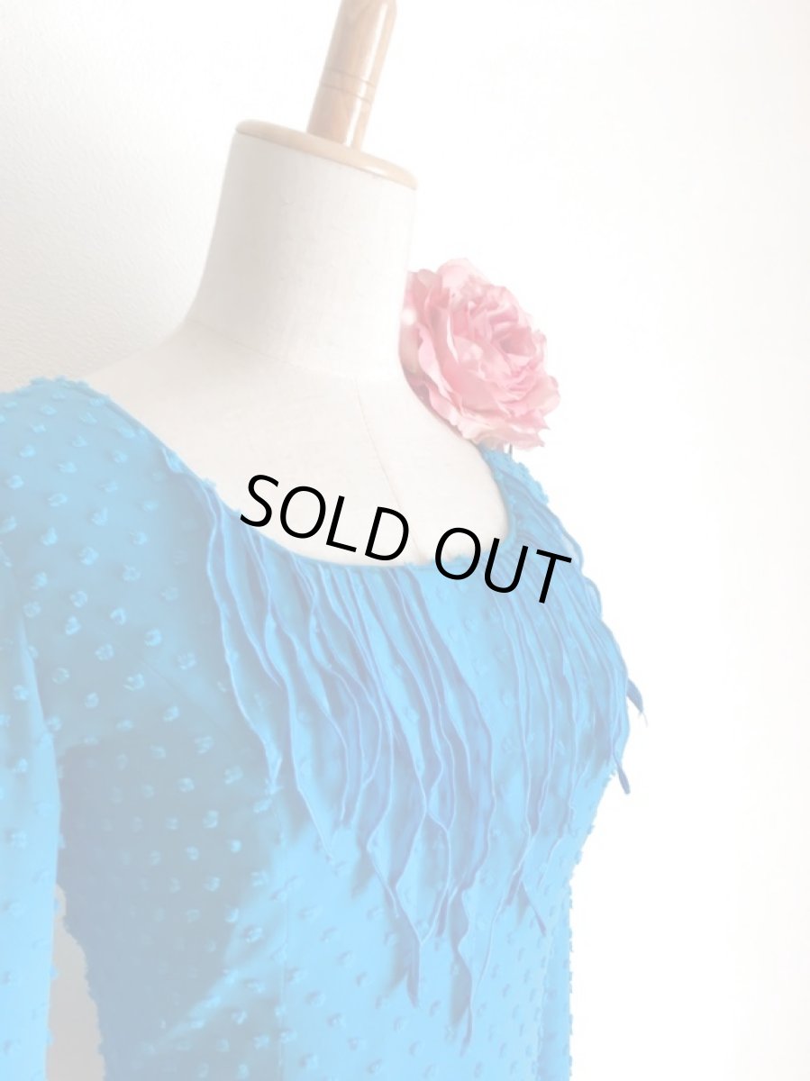 画像6: ブラウス、ブルー（他色でも作製できます） (6)