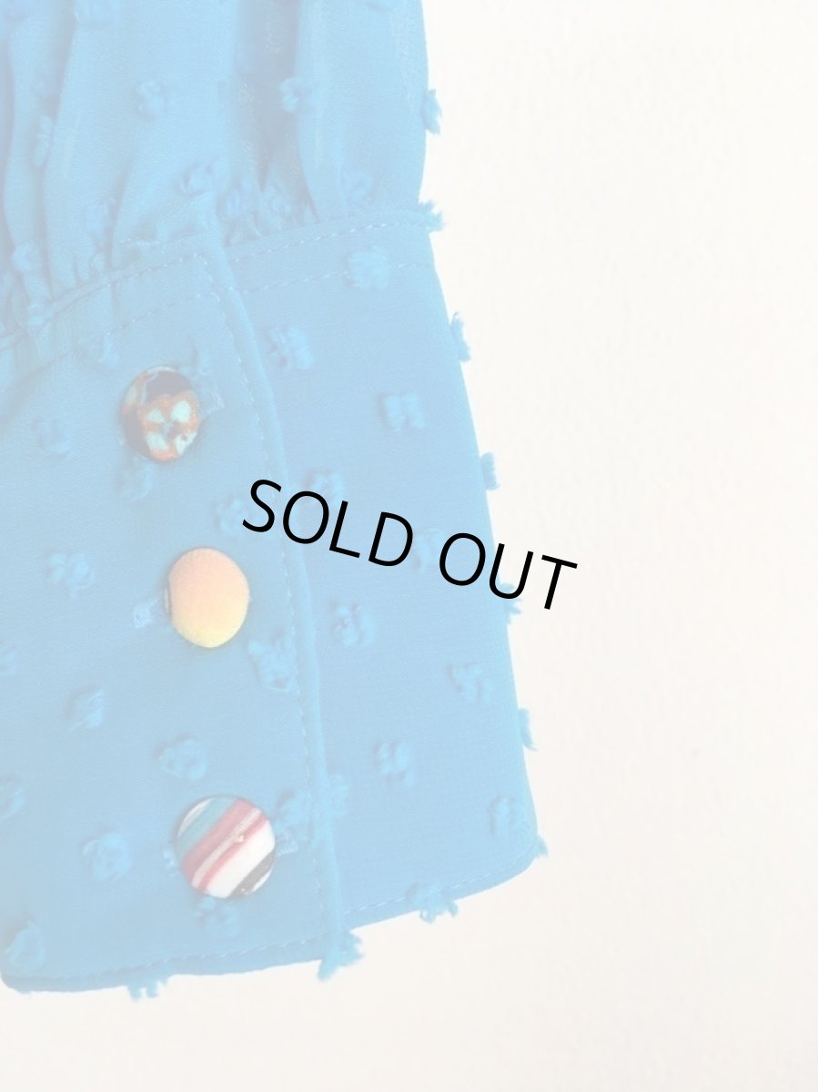 画像3: ブラウス、ブルー（他色でも作製できます） (3)