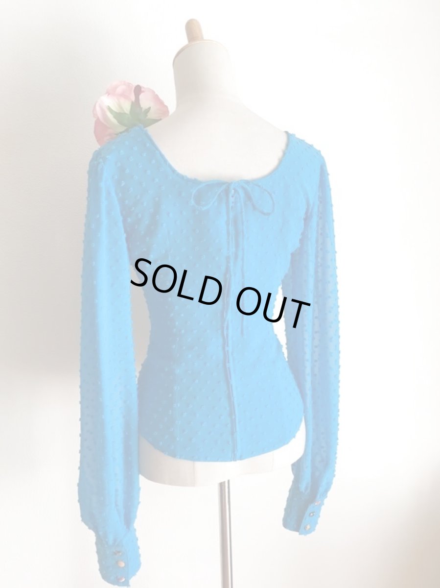 画像9: ブラウス、ブルー（他色でも作製できます） (9)