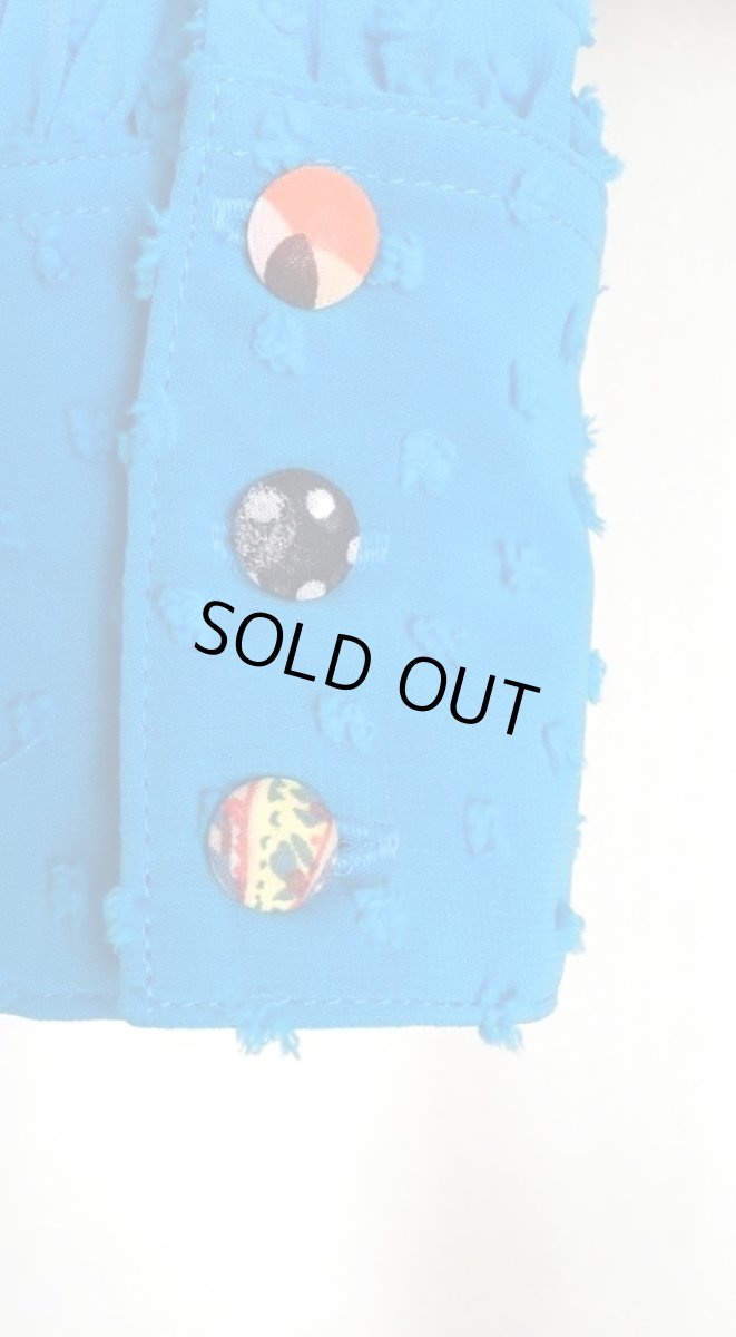 画像4: ブラウス、ブルー（他色でも作製できます） (4)