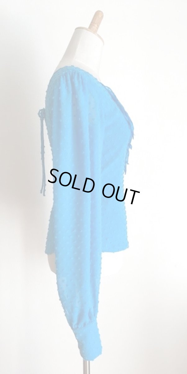 画像8: ブラウス、ブルー（他色でも作製できます） (8)