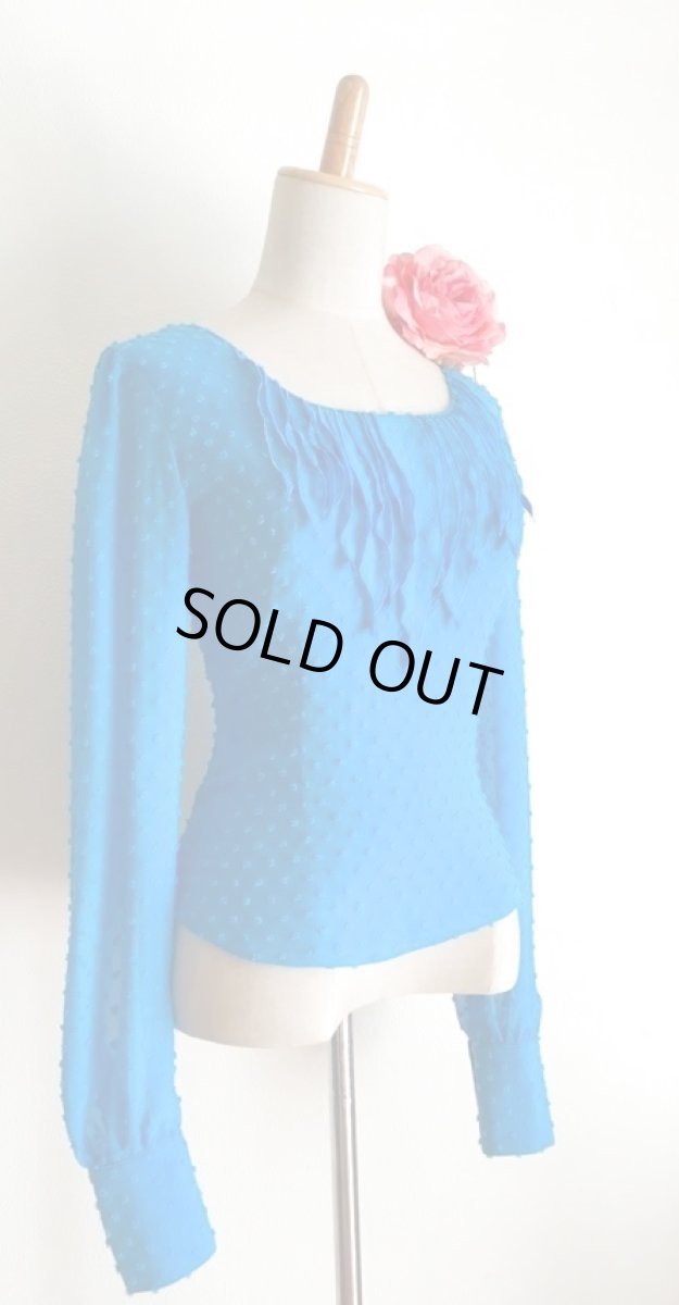 画像5: ブラウス、ブルー（他色でも作製できます） (5)