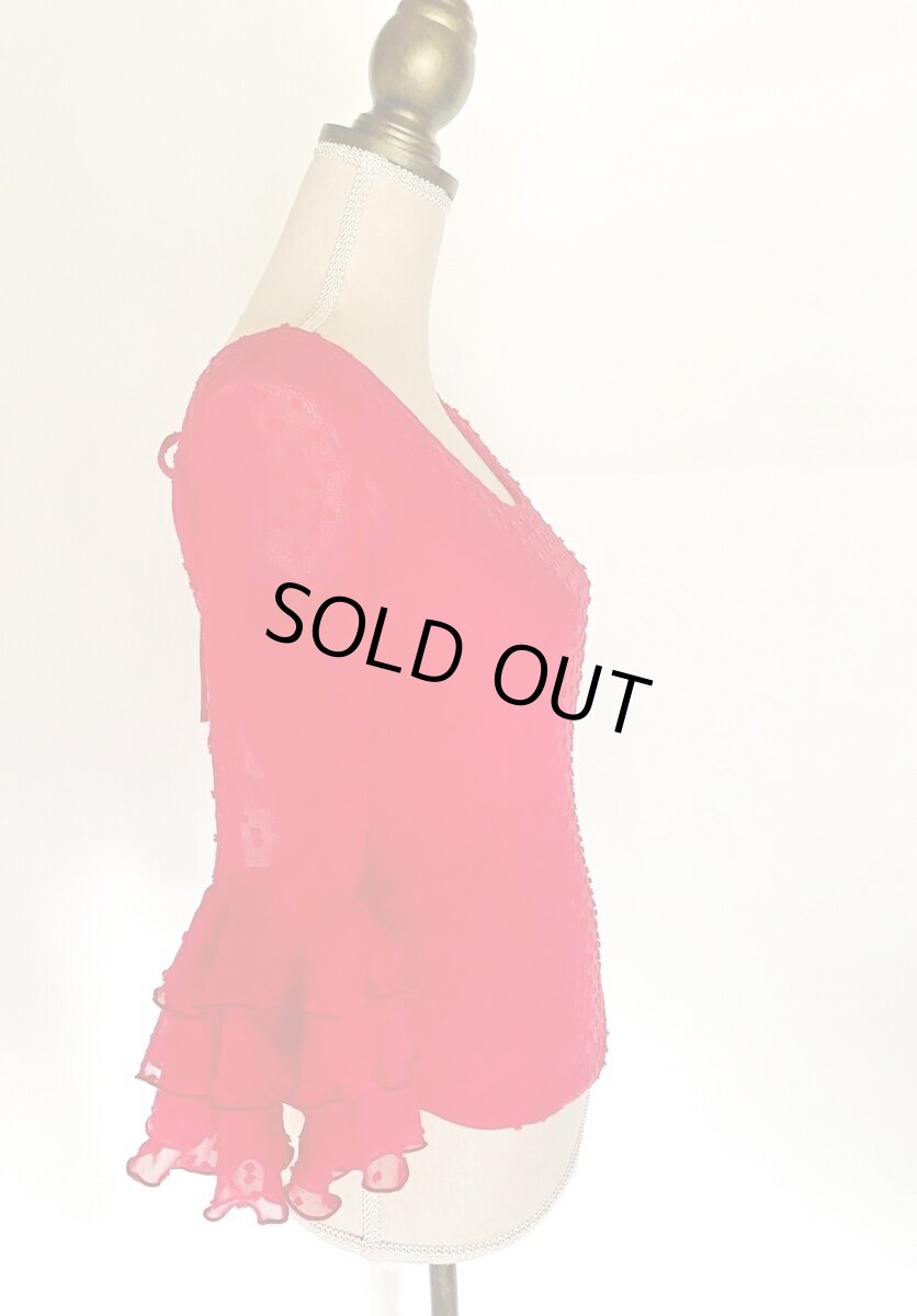 画像3: ブラウス、ローズピンク（ワインレッド） (3)