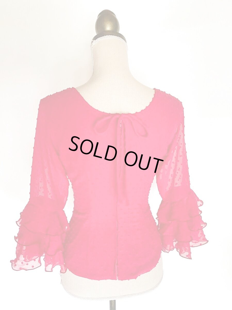 画像4: ブラウス、ローズピンク（ワインレッド） (4)