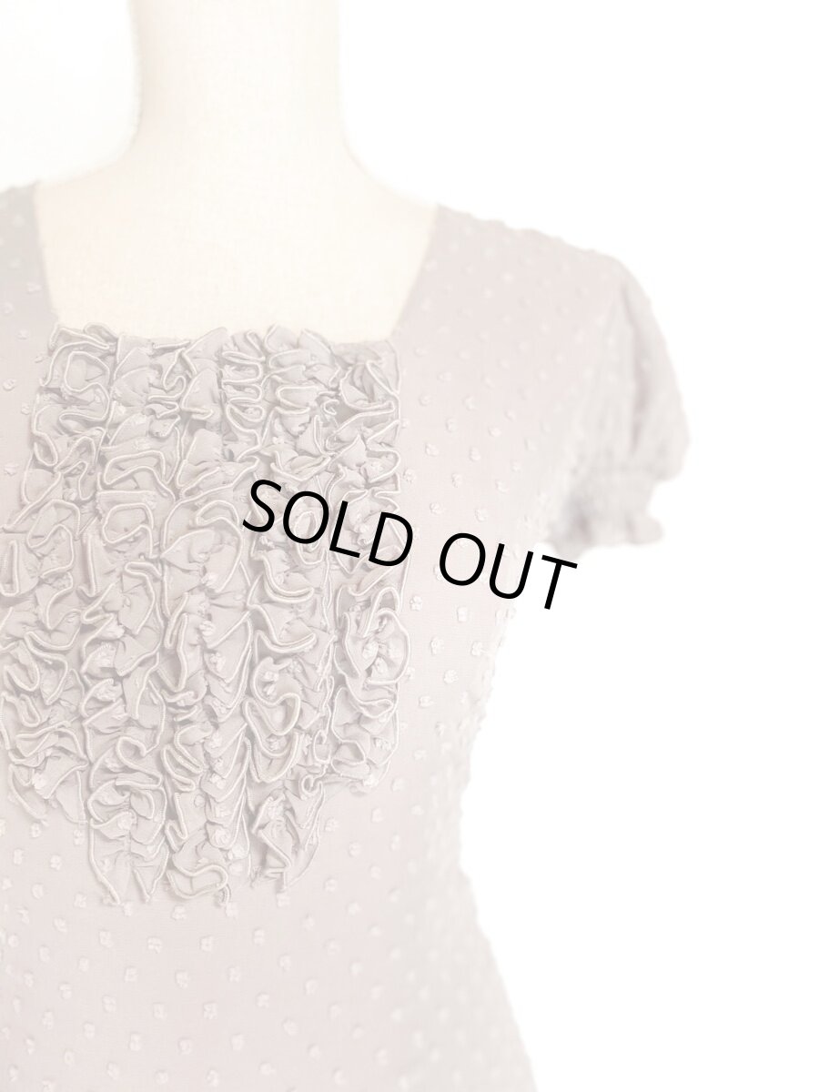 画像3: パフスリーブ、立体水玉、グレー (3)