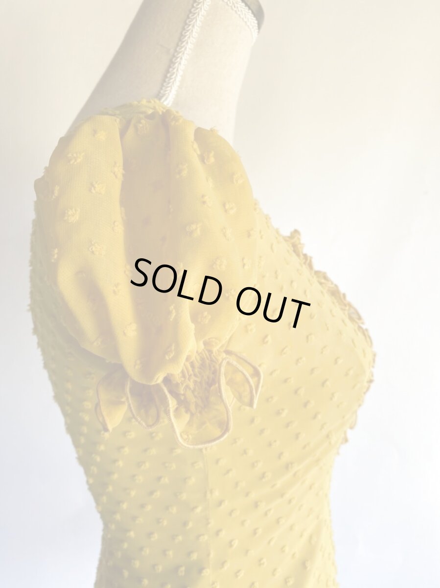 画像6: パフスリーブ、立体水玉、マスタード (6)