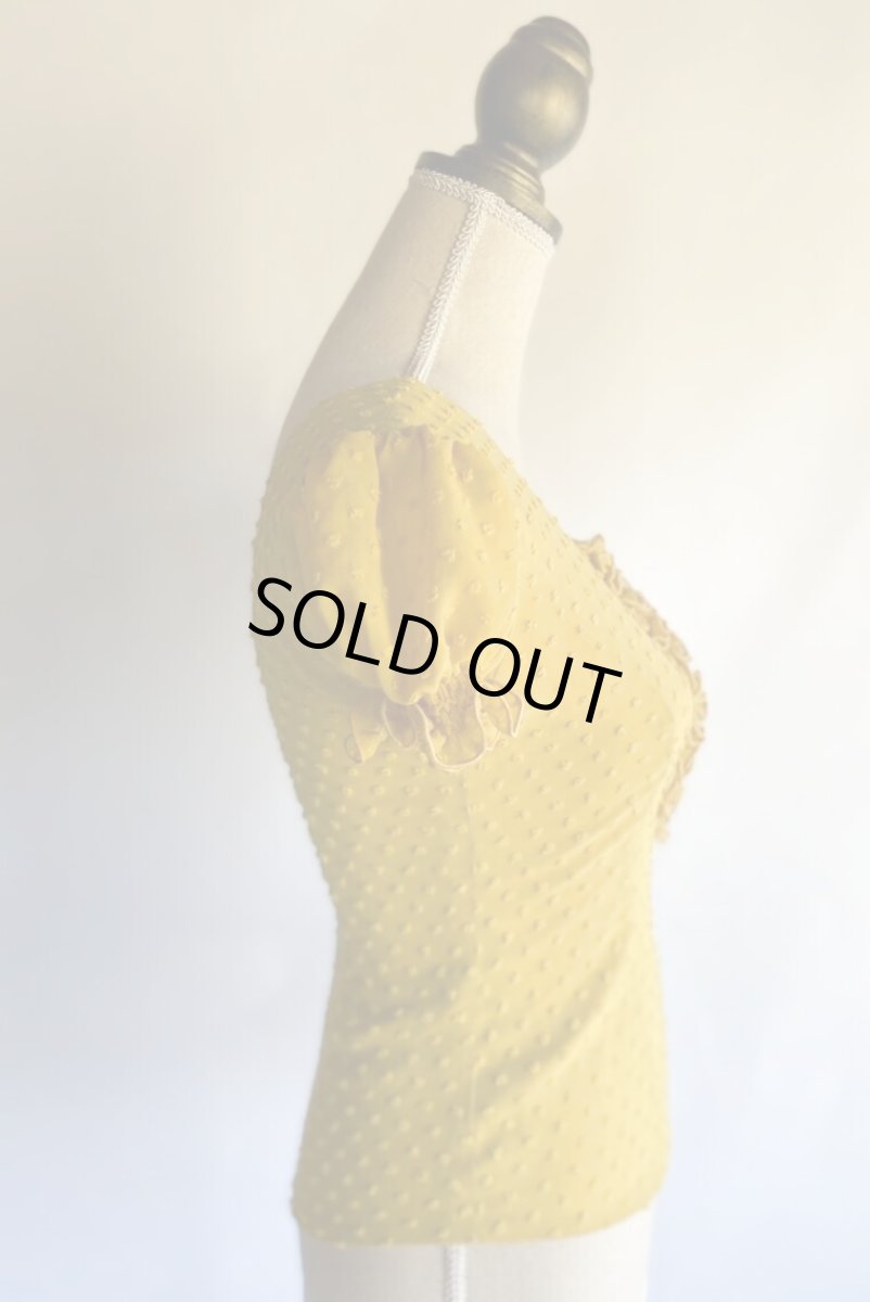 画像5: パフスリーブ、立体水玉、マスタード (5)