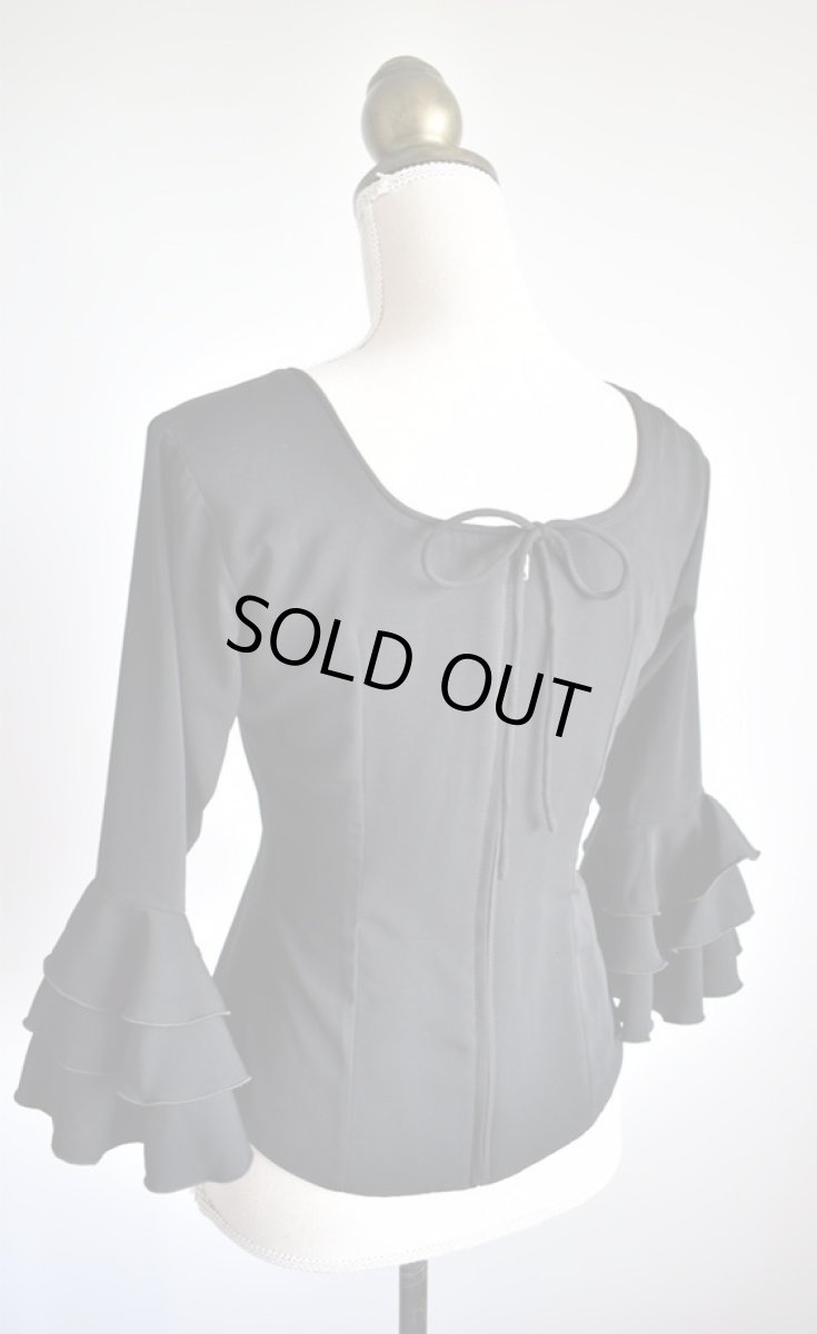 画像9: フロントフリル、フリル3段、ブラック (9)