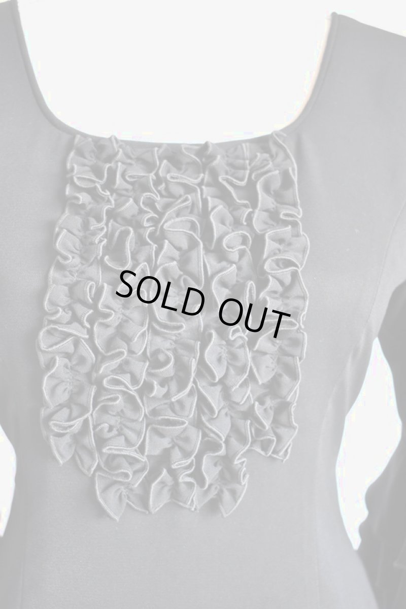 画像2: フロントフリル、フリル3段、ブラック (2)