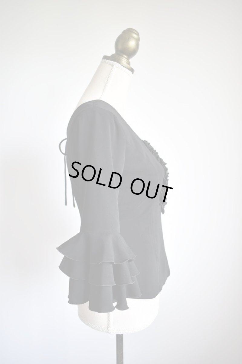 画像4: フロントフリル、フリル3段、ブラック (4)