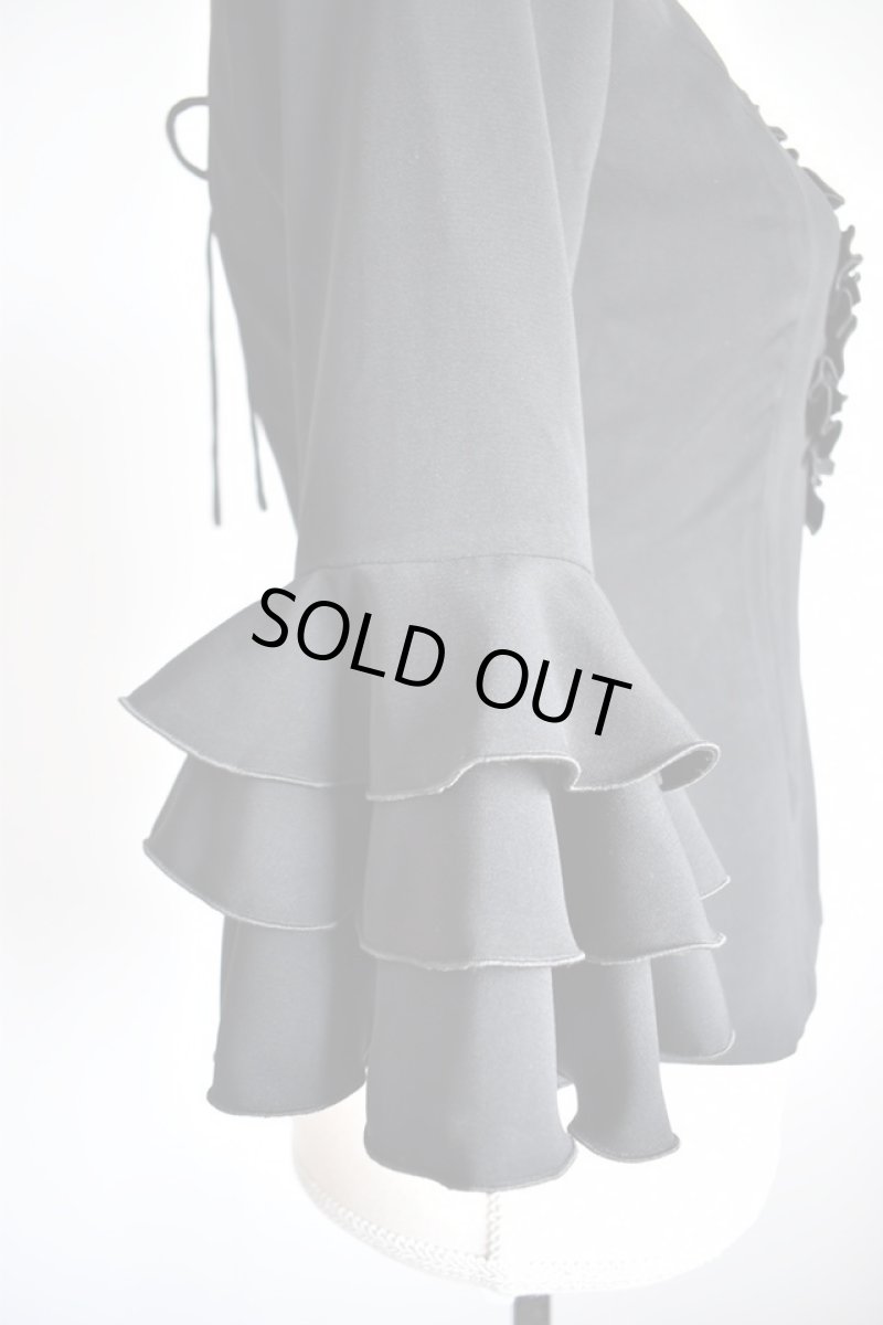 画像5: フロントフリル、フリル3段、ブラック (5)