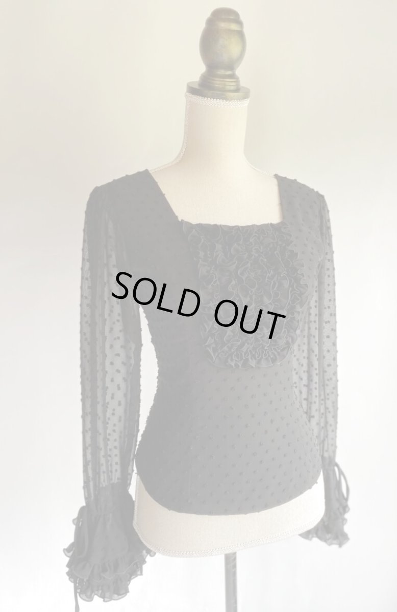 画像3: 在庫処分SALEブラウス、ブラック (3)