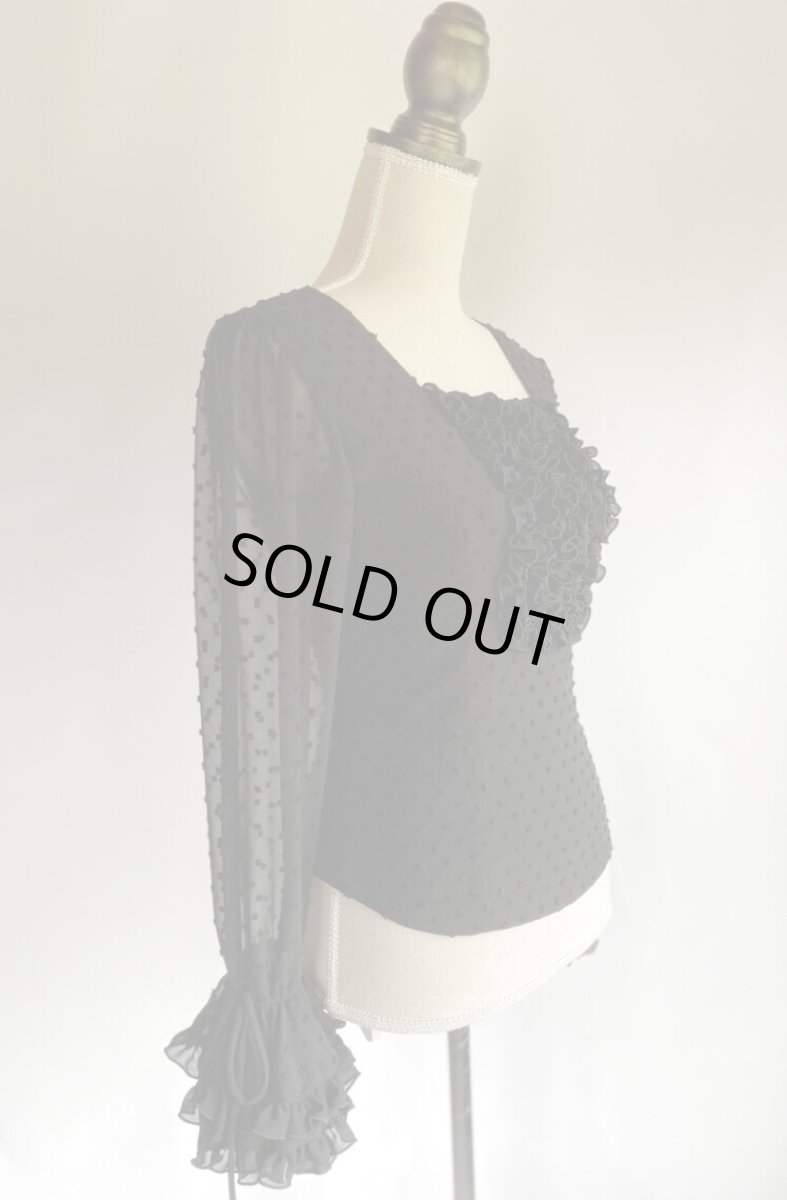 画像6: 在庫処分SALEブラウス、ブラック (6)