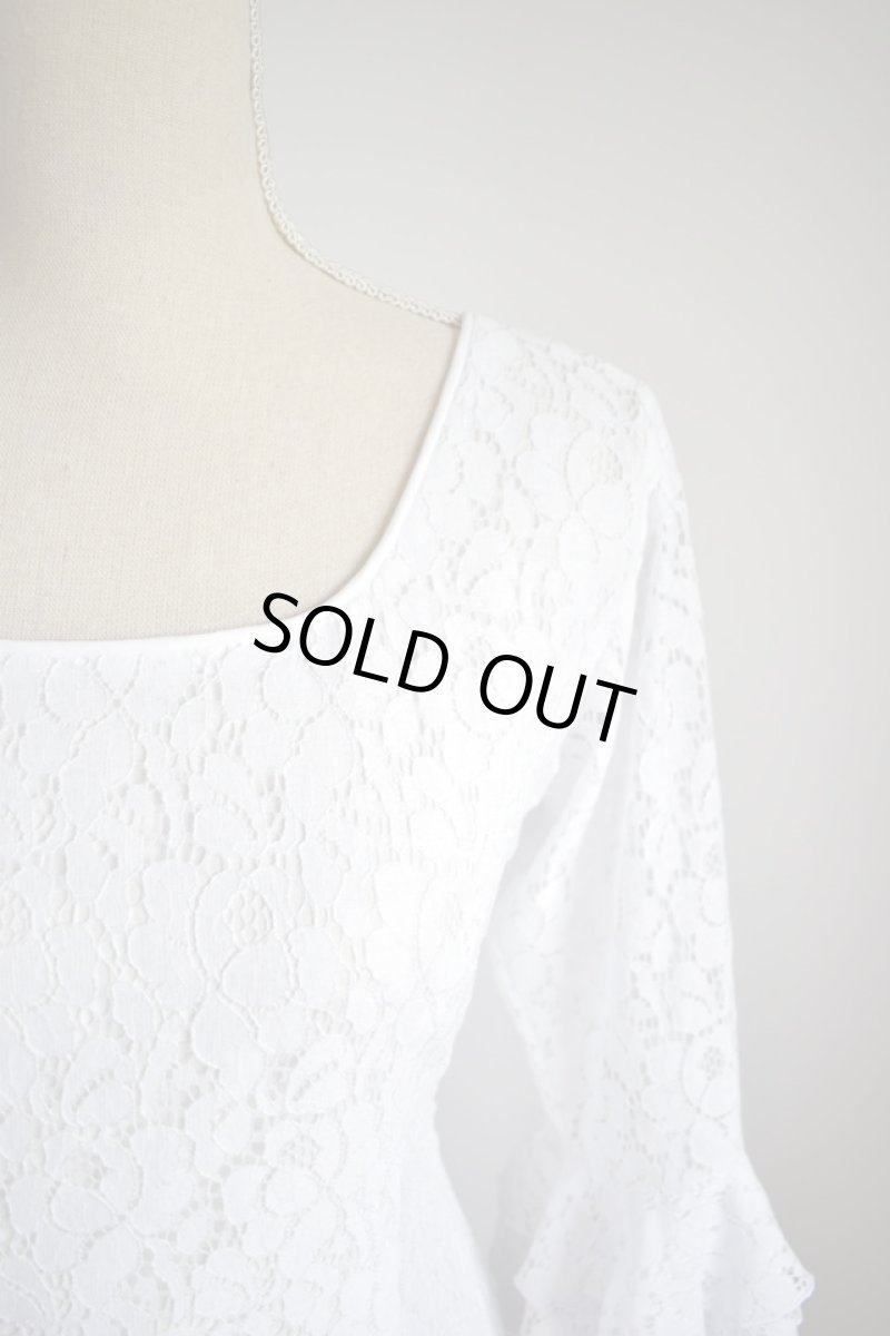 画像2: SALE‗バラモチーフ、レース、ホワイト (2)
