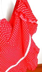 画像4: SALE《即納品》女児用ファルダ、フリル2段、レッド丈70cm (4)