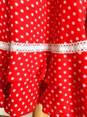 画像2: SALE《即納品》女児用ファルダ、フリル2段、レッド丈70cm (2)