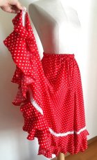 画像3: SALE《即納品》女児用ファルダ、フリル2段、レッド丈70cm (3)