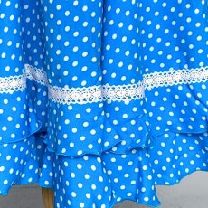 画像3: 《即納品》女児用ファルダ、フリル2段、ブルー、丈70cm (3)